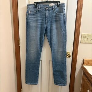 Ag Adriano Goldschmmied Men's Washed Blue Straight Jeans